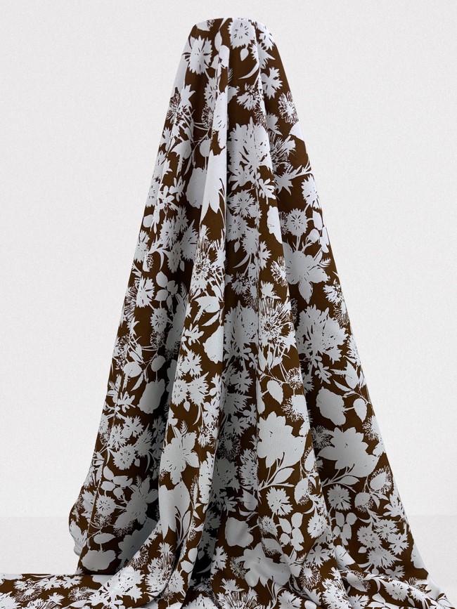 Floral on Brown Rayon
