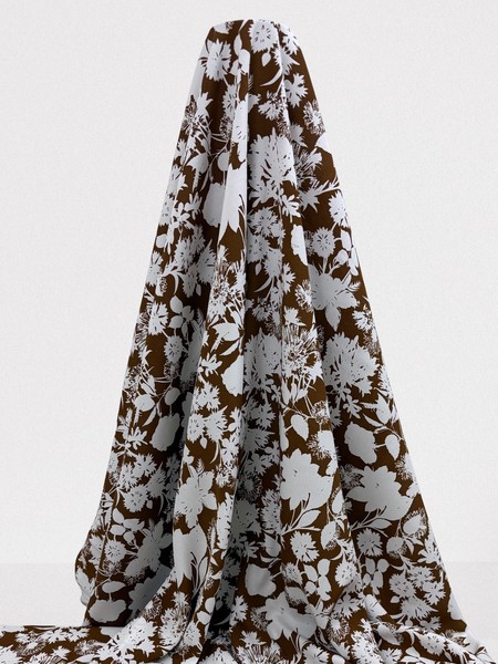 Floral on Brown Rayon
