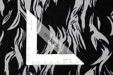 Black & White Flame Self Striped Printed Chiffon