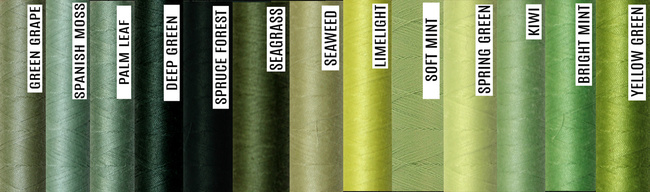 Threads - Light, Yellow & Dark Greens