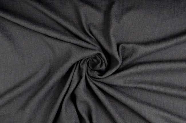 Black Bio Washed Tweed Linen/Cotton Blend