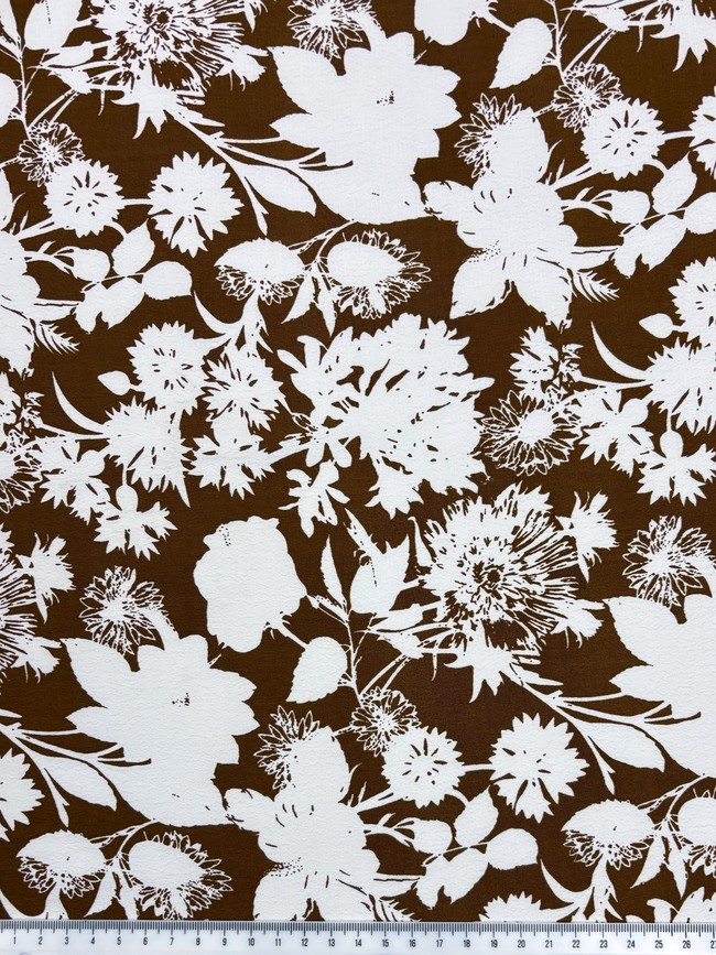 Floral on Brown Rayon