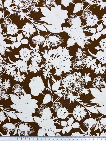 Floral on Brown Rayon