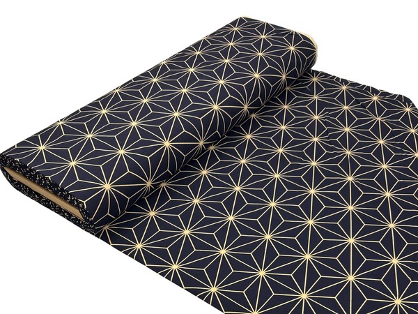 Beige Star on Navy Cotton Quilt Backer
