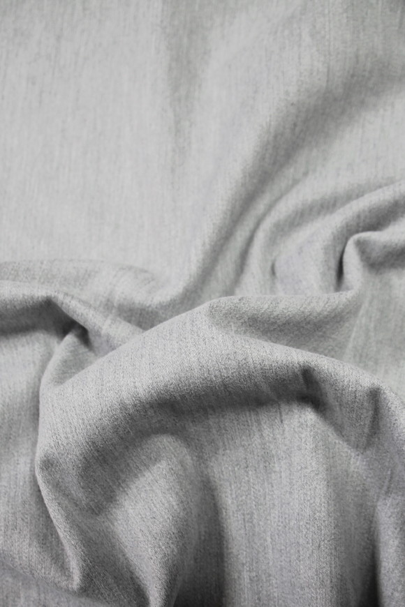 Pale Silver Stretch Chambray