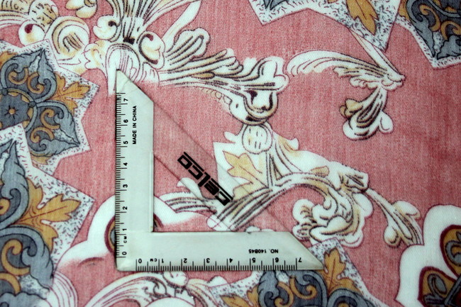 Floral & Fleur de Lis Shimmering Pink Printed Chiffon