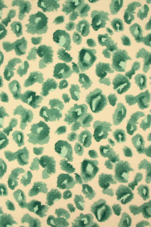 Leopard Print in Green & Beige Tones Printed Bamboo Cotton Blend