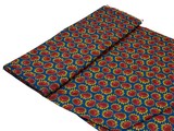 Pink Sunflowers on Blue Printed Cotton