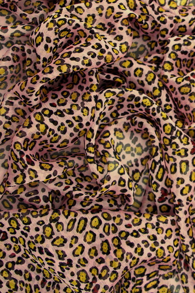  Leopard Print on Pink Background Chiffon