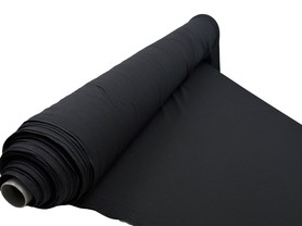 Black Lightweight Wool Blend Interlock