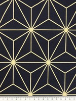 Beige Star on Navy Cotton Quilt Backer