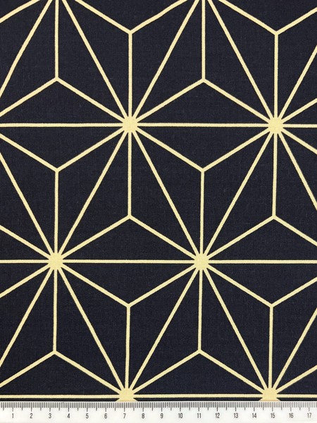 Beige Star on Navy Cotton Quilt Backer