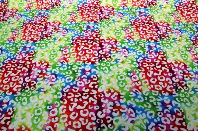 Rainbow Toned Leopard Printed Flannelette