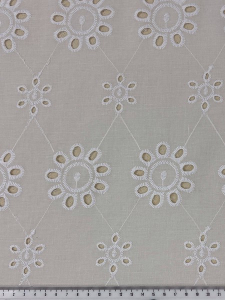 White Floral Broderie Anglaise Cotton