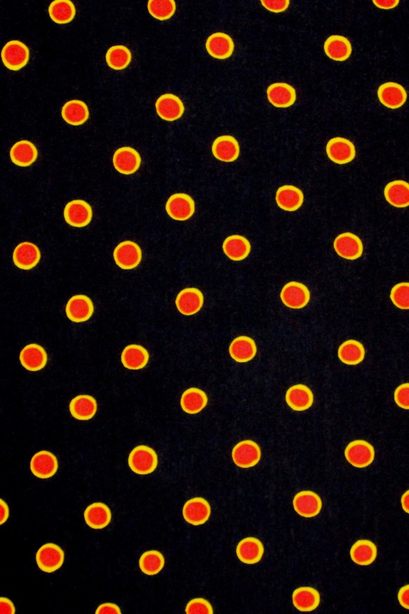 Red Dots on Darkest Navy T-Shirt Knit