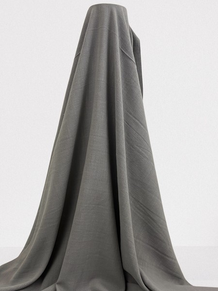 Elephant Grey Textured Rayon/Linen Blend