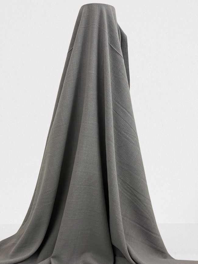 Elephant Grey Textured Rayon/Linen Blend