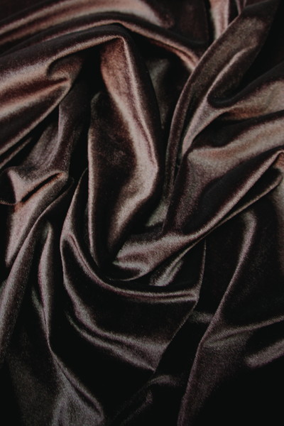 Espresso Brown Plush Stretch Velvet