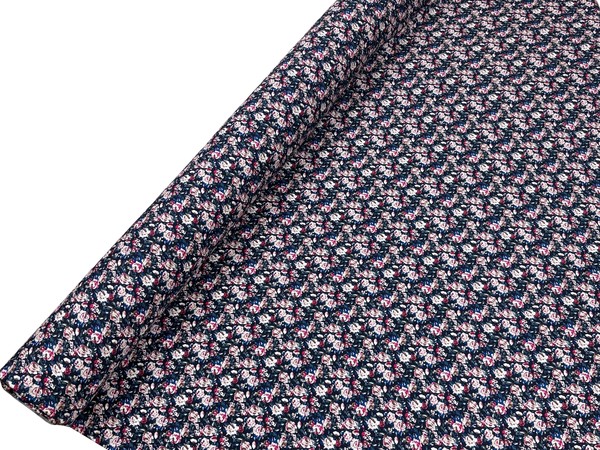Floral on Dark Navy Rayon