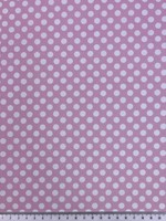 White Polka Dots on Iced Pink Printed Cotton