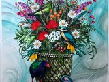 Basket & Blooms Native Birds Panel
