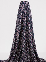 Floral on Dark Navy Rayon