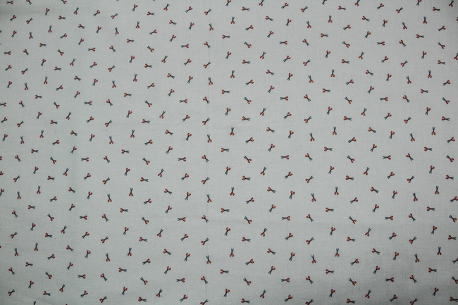 Small Scissors on Ivory Premium Printed Cotton