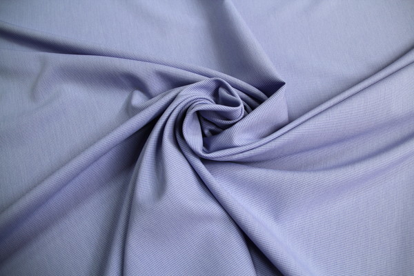 Lilac Blue Mini Houndstooth Stretch Shirting