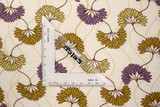 Mustard & Mauve Flowers on Biscuit Printed Bamboo Cotton Blend