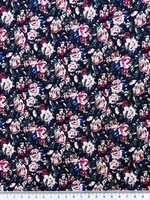 Floral on Dark Navy Rayon