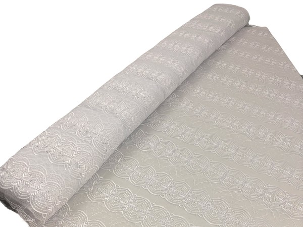 White Scalloped Circle Corded Lace