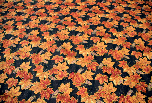 Golden Toned Leaves Printed Cotton New Image