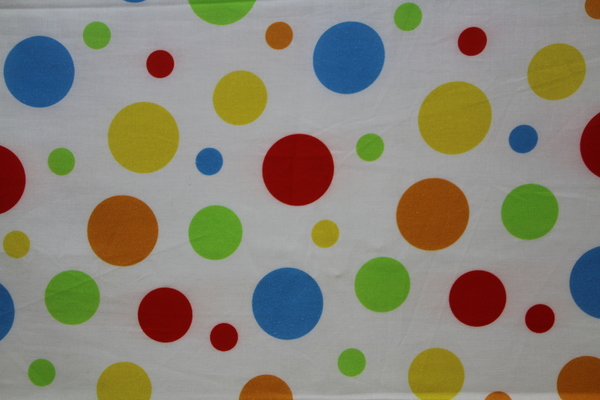 Colourful Dots on White Background Premium Cotton