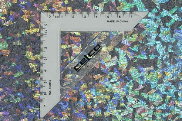 Silver Holographic Printed Grey Lycra