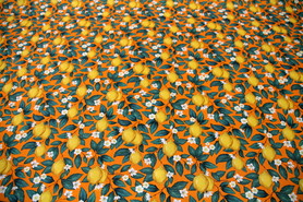 Just Fruit: Lemons on Gold Premium Cotton