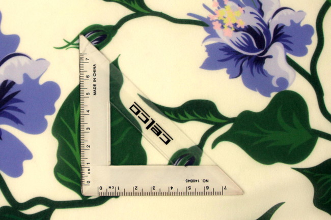 Purple Multi Floral on Cream Printed Chiffon