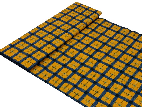 Blue & Yellow Plaid Printed Cotton