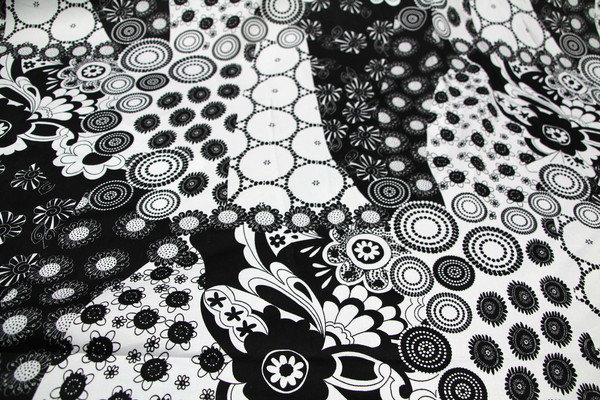 Black & White Graphic Printed Stretch Cotton