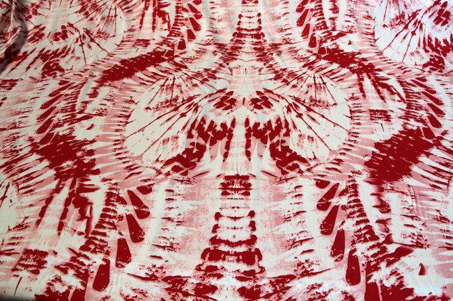 Red & White Large Tie-dye Rayon New Image
