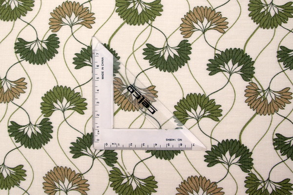 Green & Beige Flowers on Ivory Printed Bamboo Cotton Blend