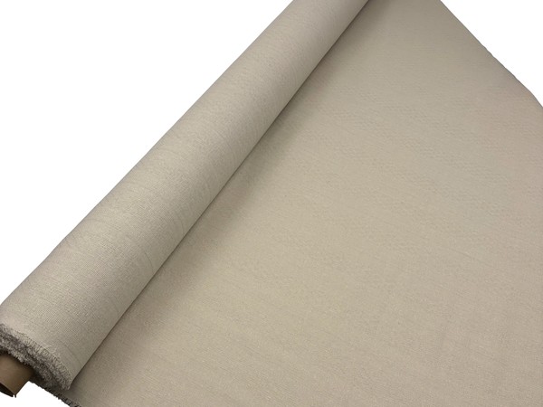 Light Sand Multi Textured Self-Striped Linen Cotton Blend
