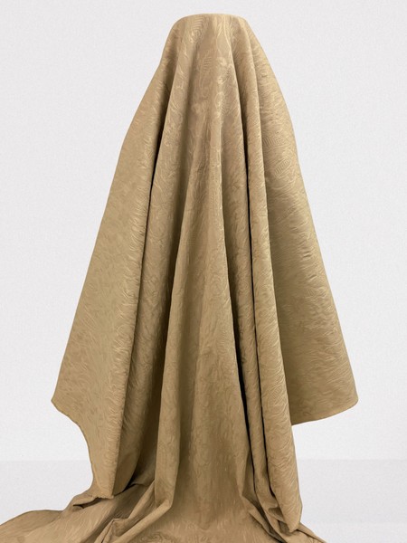 Creamy Buff Cotton Lycra Jacquard
