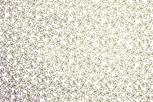 Gold Filigree on White Printed Collection - Extra Wide