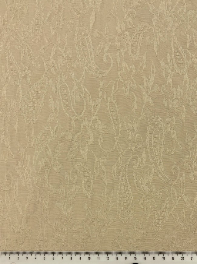 Creamy Buff Cotton Lycra Jacquard