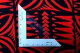 Red & Black Spearhead Printed Pasifika Dobby