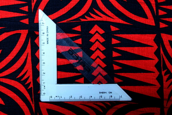 Red & Black Spearhead Printed Pasifika Dobby