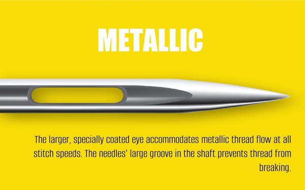 Sizes 80 and 90 Mix Metallic Machine Needles