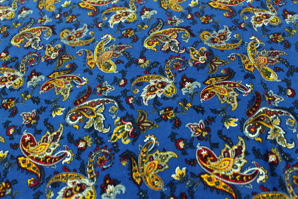 Paisley Printed Polyester - Blue