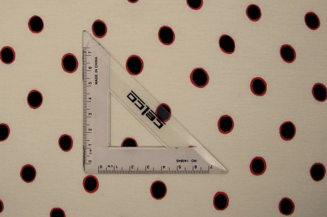 Black Dots on Cream T-Shirt Knit