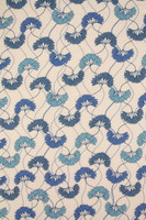 Vintage Wedgewood Blue Flowers on Ivory Printed Bamboo Cotton Blend